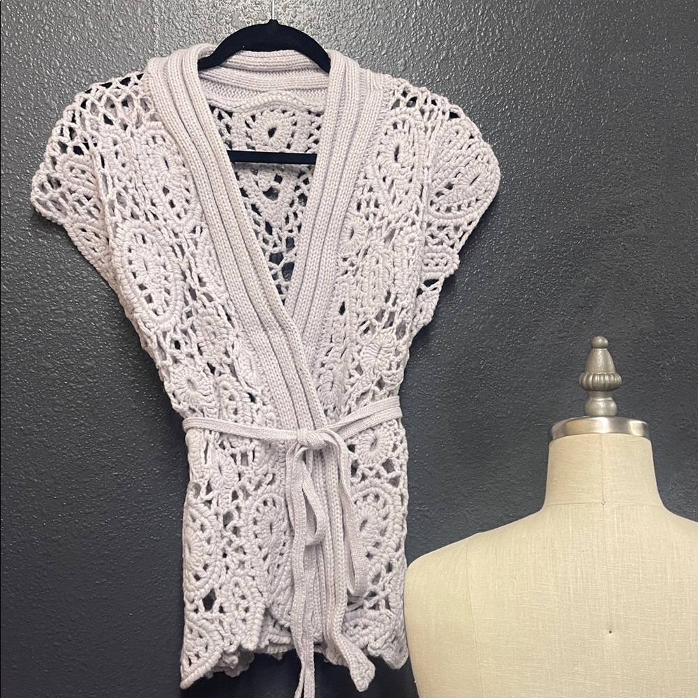 Hand crochet top with belt